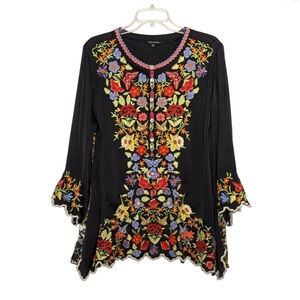 JOHN MARK EMBROIDERED Floral Blouse sz XL
